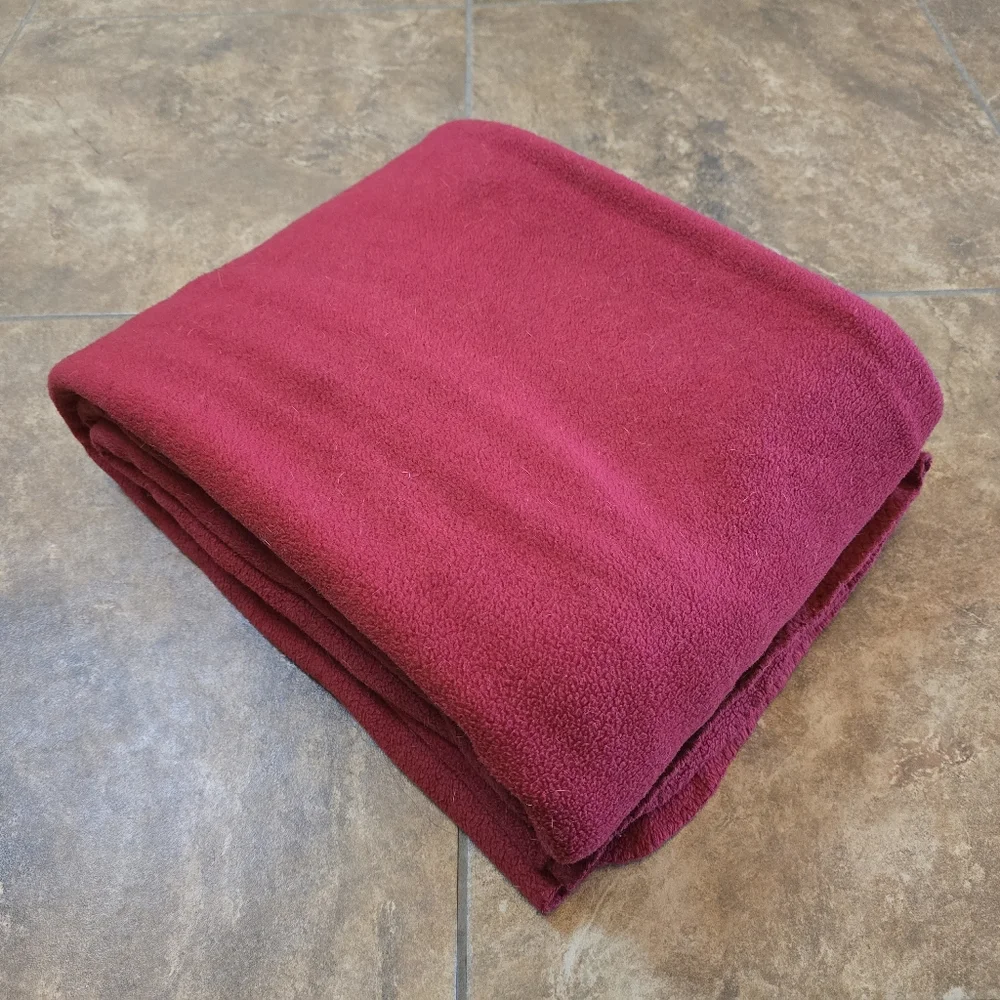 Red Solid Plush XL Blanket
